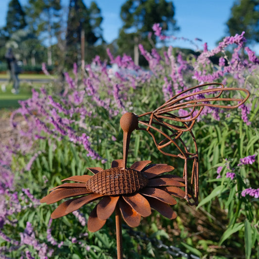 Hummingbird Garden Stake Rust
