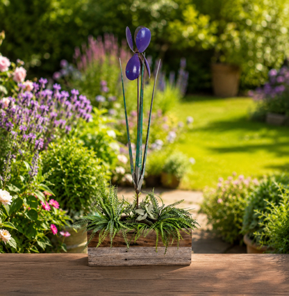 Purple Iris Garden Stake