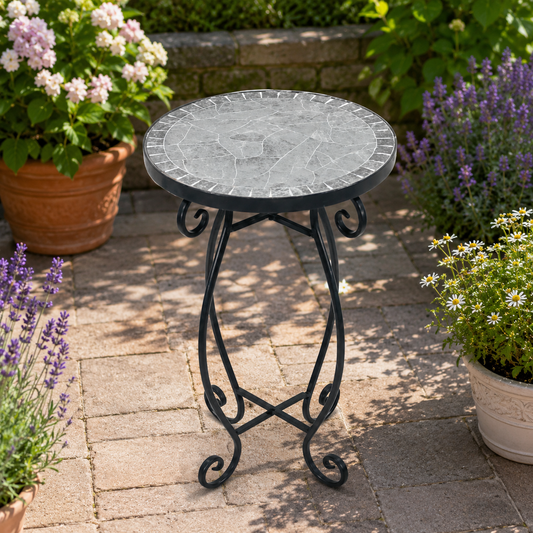 Grigio Mosaic Side Table